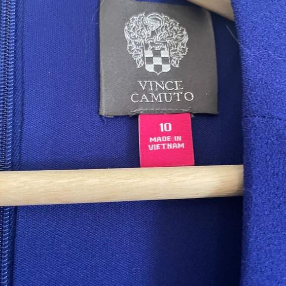 Vince Camuto Royal Blue Sheath Dress with Ruffle – Size 10, Worn Once - Picture 3 of 6